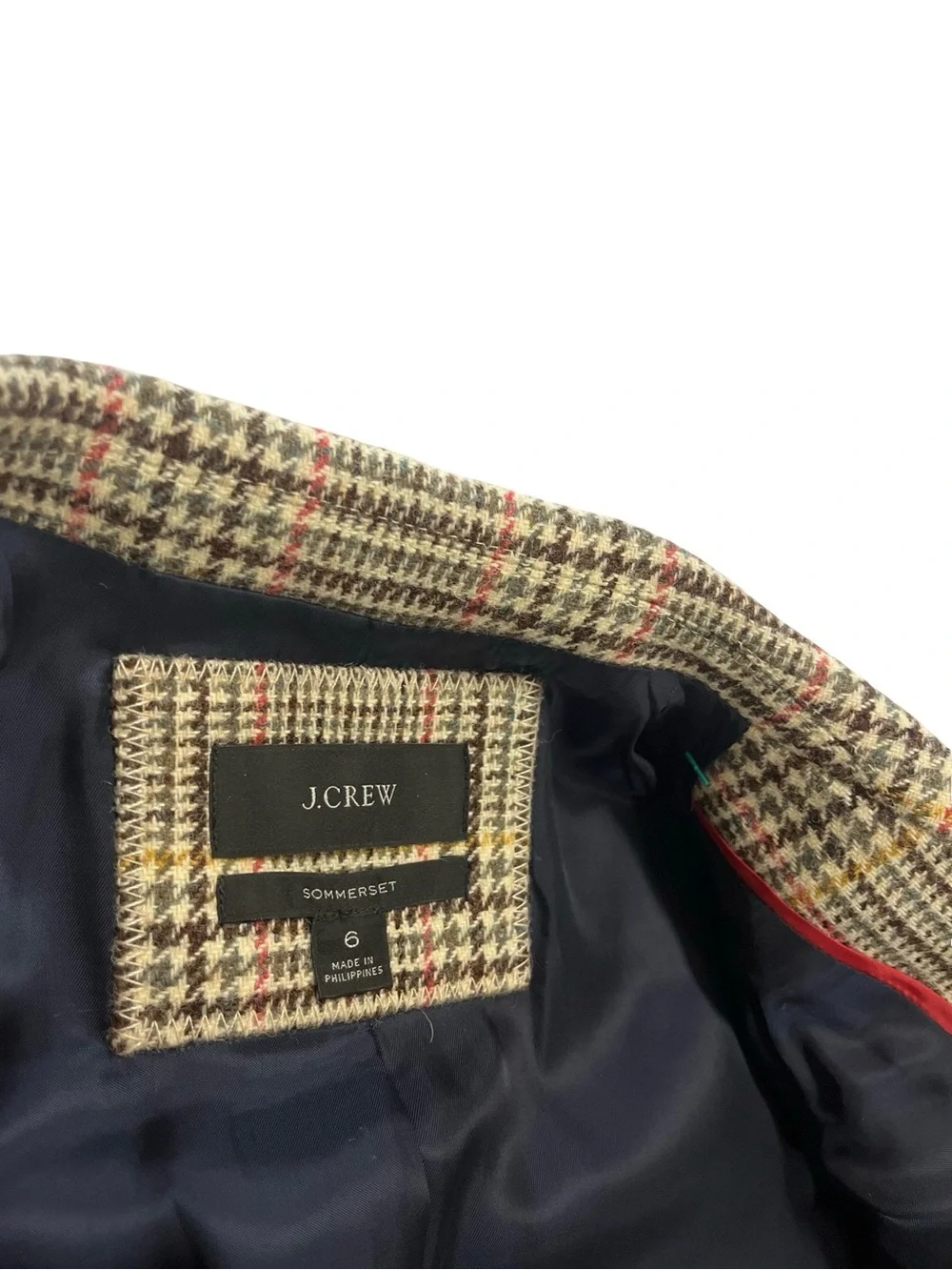 Jcrew J Crew Moon Sommerset Glen Plaid Wool Blazer Jacket Sz 6 Boyfriend Preppy